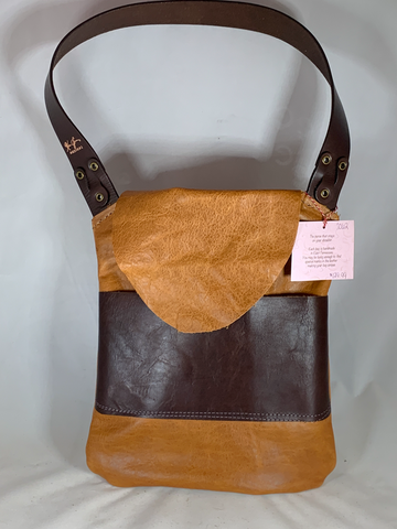 0062 iPad/Tote Bag - Leather Light Brown Neccessey Collection