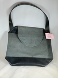0060 Computer/Tote Bag - Leather Black & Gray Neccessey Collection