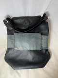 0081 Computer/Tote Bag - Leather Black & Gray Neccessey Collection