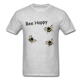 Bee Happy - heather gray
