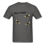 Bee Happy - charcoal